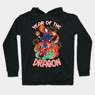 Chinese New Year 2024 Year of The Dragon Fireworks Hoodie